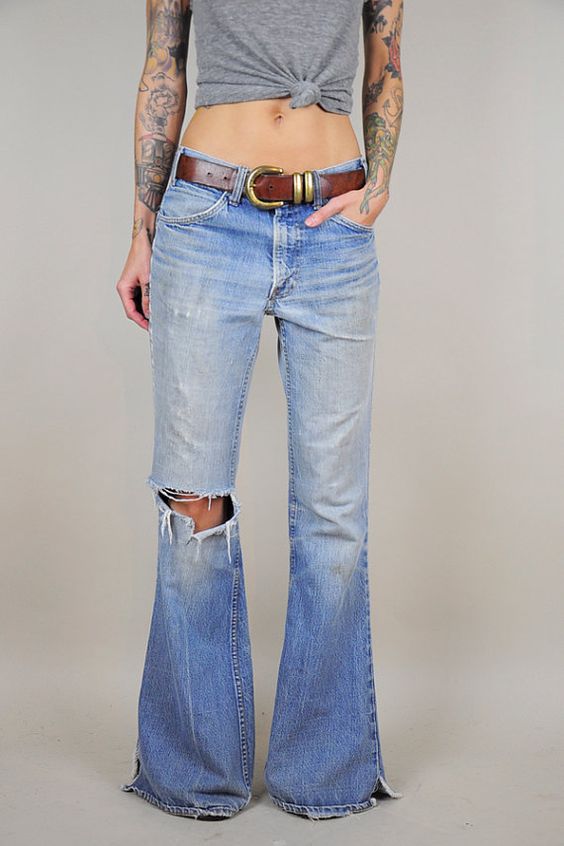 denim retro outfit