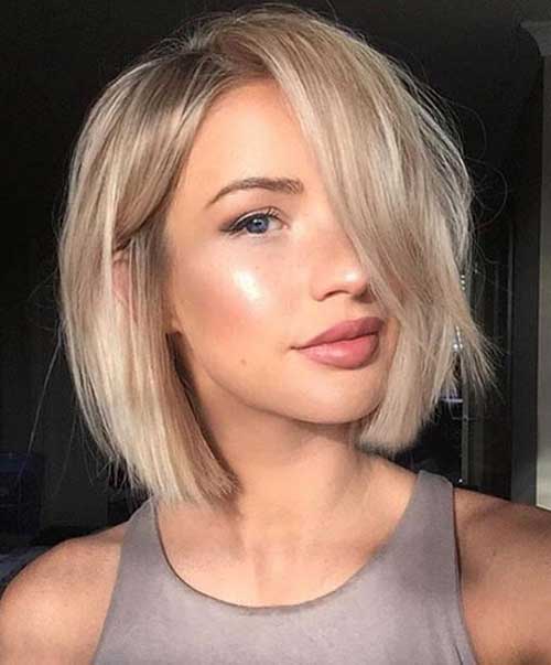 cute short blonde bob hairstyle for girls