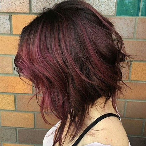 Red highlighted medium hairstyle