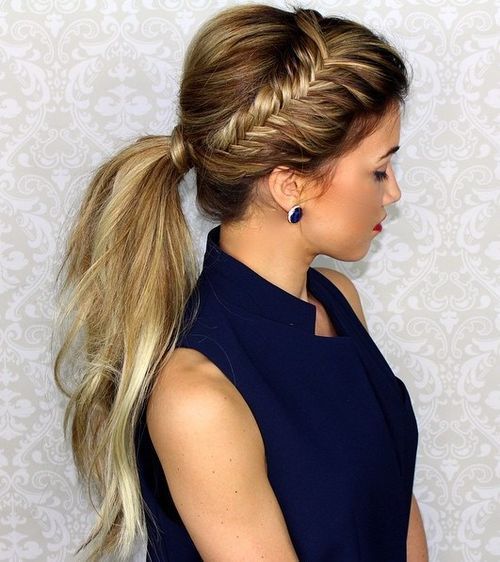 Image of Ponytails hairstyle for medium long hair