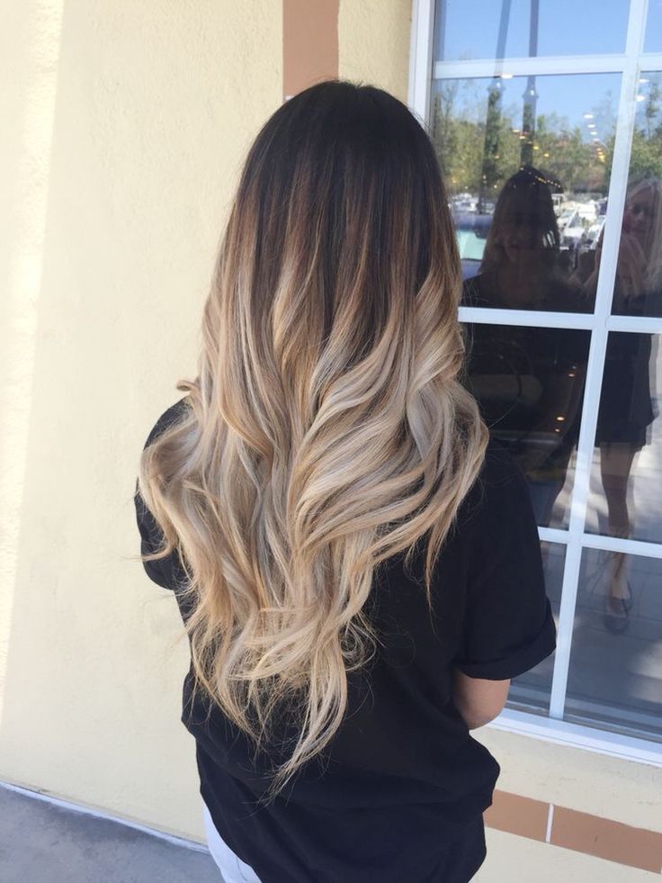 ombre hair brown to blonde medium length