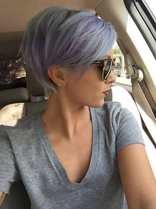 Short Hairstyles for Women Short purple pixie haircut