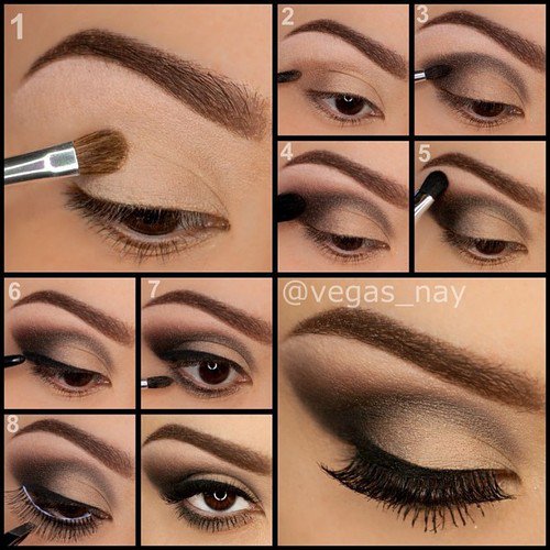 Step By Step eyeshadow tutorials for brown eyes