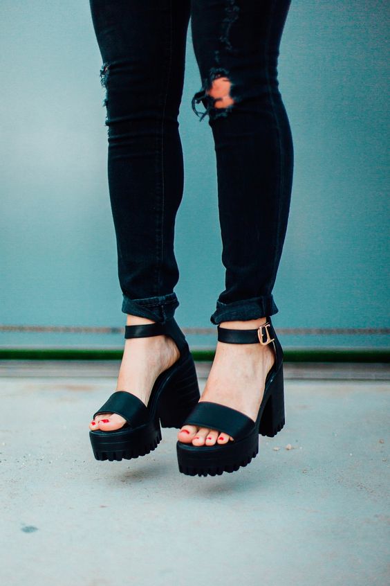 How to Wear Chunky Heels