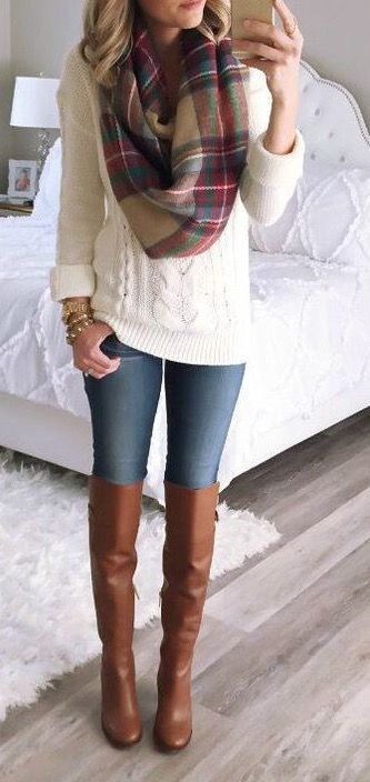 How To Style Tall Tan Boots With Jeans