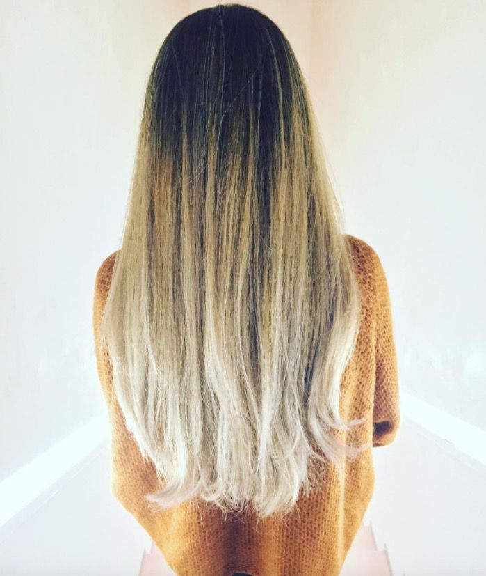 ombre hair brown to blonde medium length