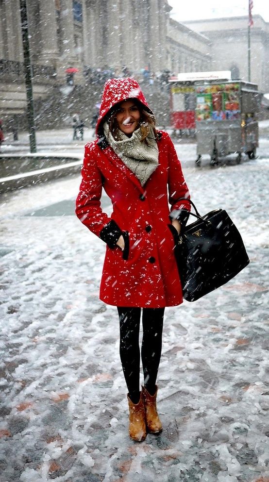 casual red trench coat outfit