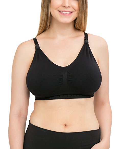 Kindred Bravely Simply Sublime Nursing Bra For Breastfeeding and Maternity (Black, Medium-Busty)