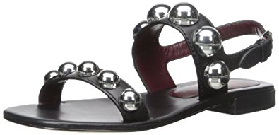 Marc by Marc Jacobs Women's Joni Flat Dress Sandal, Black, 38.5 EU/8.5 M US