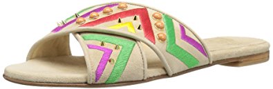 Stuart Weitzman Women's Buttoncandy Flat Sandal, Beach, 10 M US