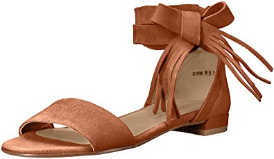 Stuart Weitzman Women's Corbata Flat Sandal, Saddle, 11 M US