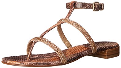 Stuart Weitzman Women's Rockalong Flat Sandal, Brick, 7.5 M US