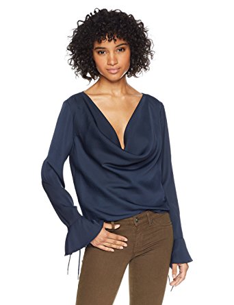findersKEEPERS Women's Zephyr Long Sleeve Cowl Neck Top, Ink, M