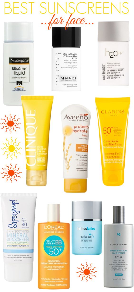 The best sunscreens for your face.