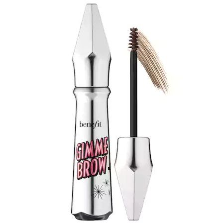 BENEFIT COSMETICS Gimme Brow+ Volumizing Eyebrow Gel: A brow-volumizing tinted gel with tiny microfibers that create natural-looking fullness and definition.