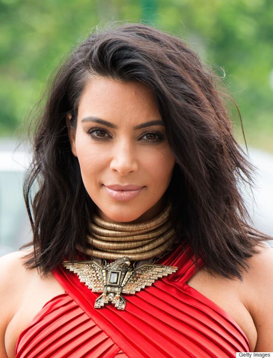 Kim Kardashian's layered bob provides just enough volume and versatility for styling.