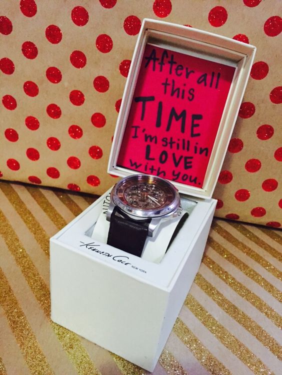 "After all this TIME I'm still in love with you." Cute saying to go along with a gift for your boyfriend or husband.