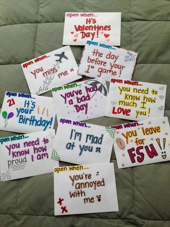 open when letters, long distance gift, valentines day gift for him, valentines day idea, cute open when, letters, long distance, relationship letters