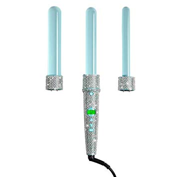 Leyla Milani Hair - Swarvoski Crystals Interchangeable Ceramic Curling Iron Tourmaline Infused Barrels, Hot Curlers, Styling Tools, - Glam'd up Triple Threat Curling Wand - msrp 9