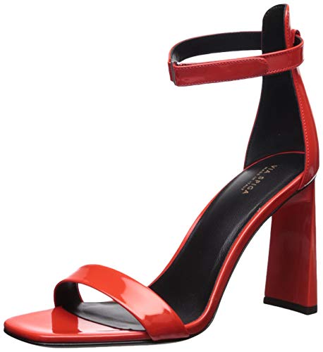 Via Spiga Women's Faxon Angular Heel Heeled Sandal, Hot Orange Patent, 11 Medium US