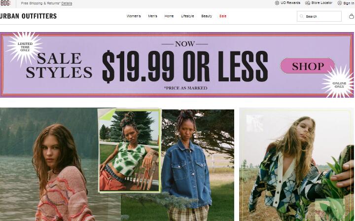 Urban Outfitters teen clothing stores online