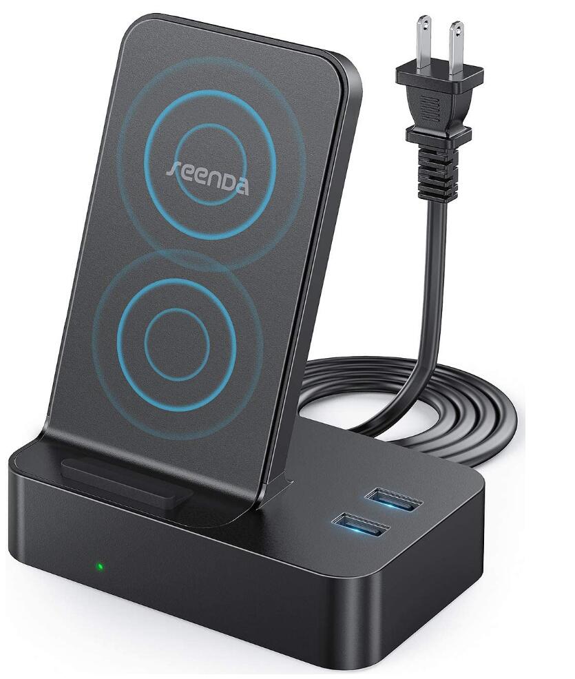 seenda Wireless Charger 26W 3-in-1 Multi-Device Wireless Charging Stand Station Built-in AC Adapter