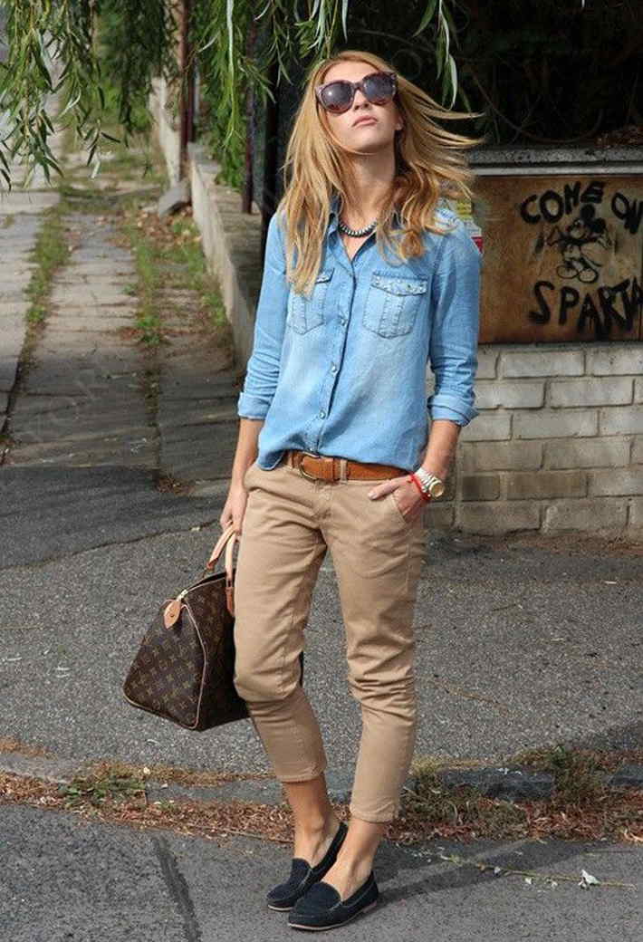 Light Blue Shirt Mens Pastel Outfit Trends With Brown Sweat Pant Brown  Pants Outfit Men  Navy blue