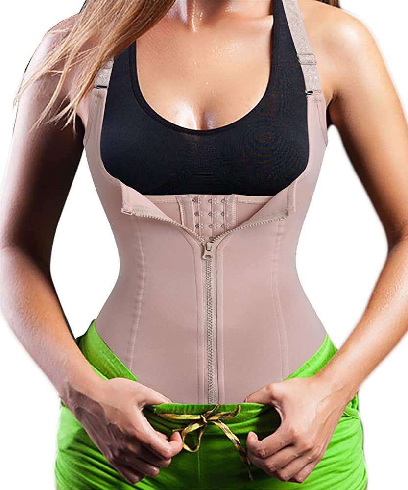 Underbust Corset Waist Trainer Cincher Steel Boned Body Shaper Vest avec bretelles réglables