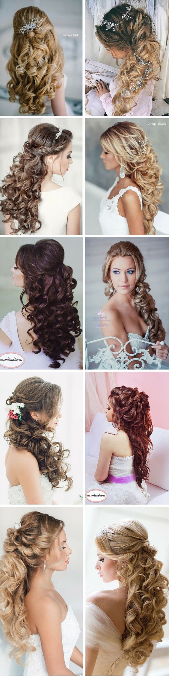 100 Romantic Long Wedding Hairstyles 2018 Curls Half Up Updos