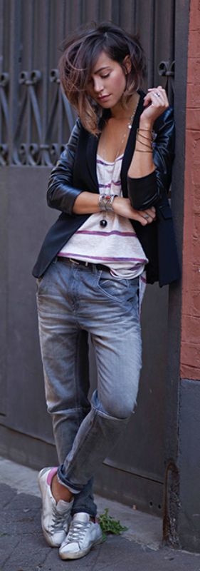 denim retro outfit