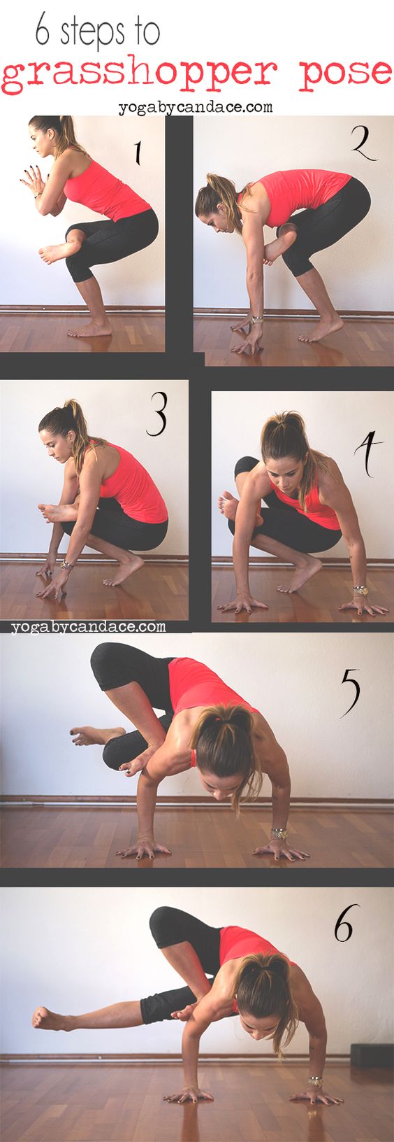 Pin now, practice later! How to do grasshopper pose. Wearing: Zella leggings, Sweaty Betty tank