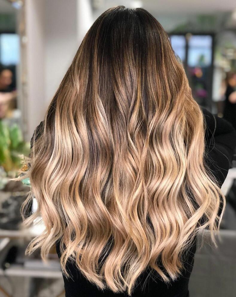 Image of Bronde balayage long hairstyle trend 2023