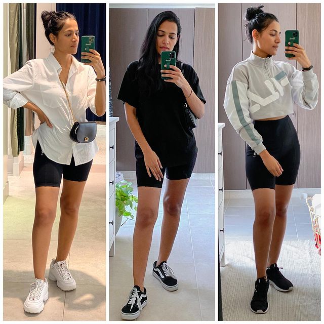 How to Style Biker Shorts: Sexy, Casual, Dressy & Quirky Ideas for How to Style Biker Shorts - what to wear with Biker Shorts
