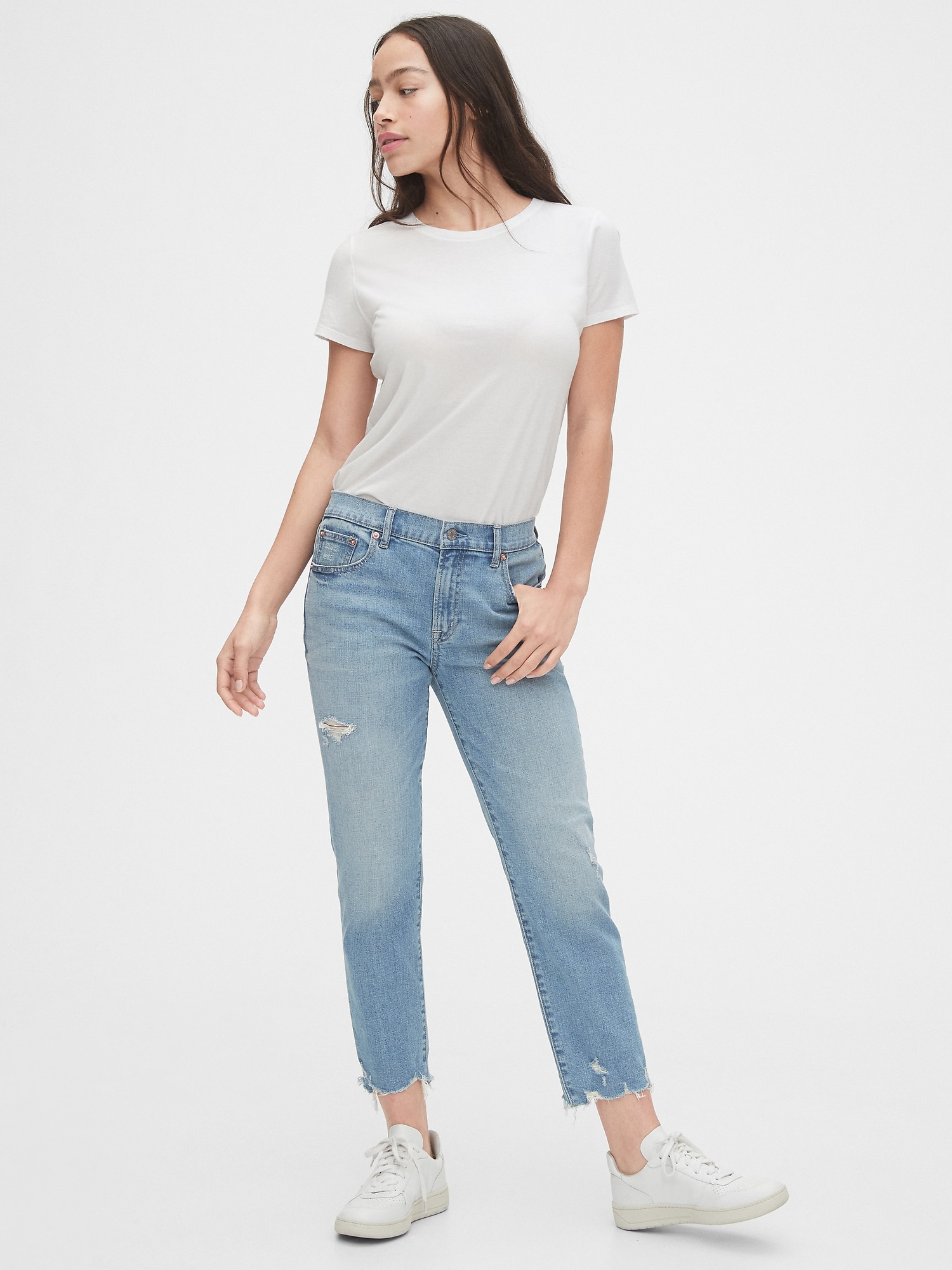 Cách phối đồ với quần jeans girlfriend theo cách thời trang mới đầy cuốn hút - LIVERPOOL Marley High Waist Girlfriend Jeans - nordstrom