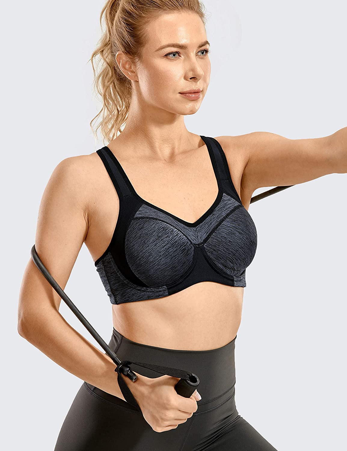 SYROKAN - Women's Full Support High-Impact Racerback Underwire Sports Bra