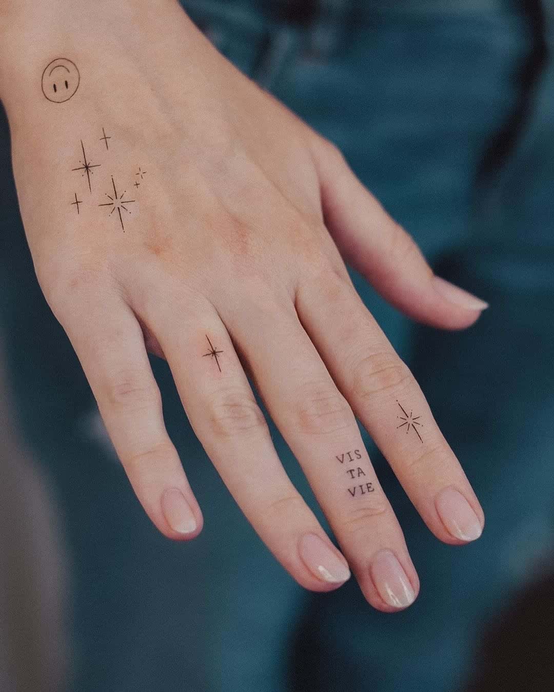 cute small star tattoos for women