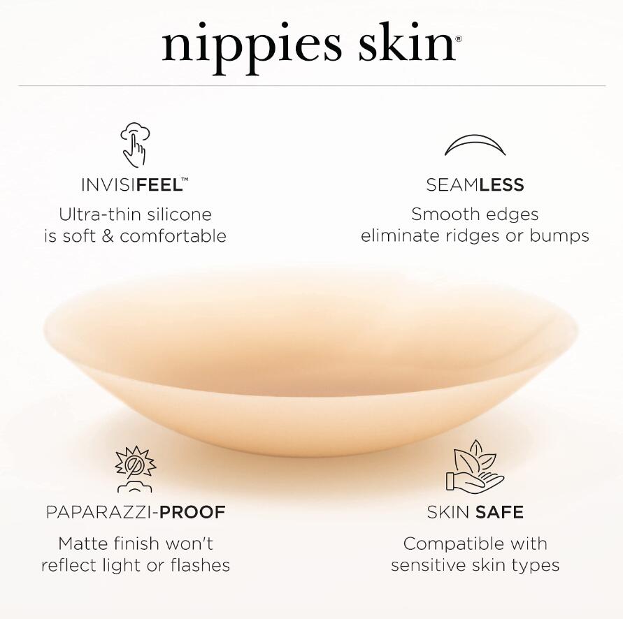Nippies Nipple Covers for Women - Reusable, Adhesive Silicone Pasties