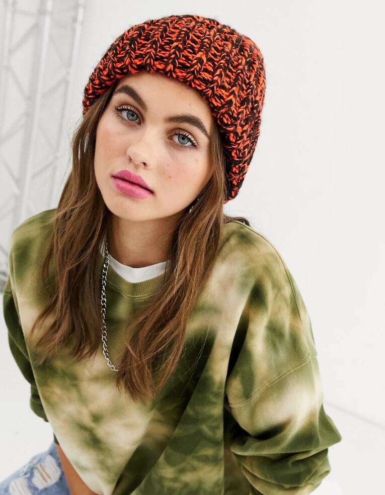 19 Ways to Wear Fisherman Beanie Hats & Look Fantastic 12 Asos Design Two Tone Knit Beanie Hat In Orange And Black