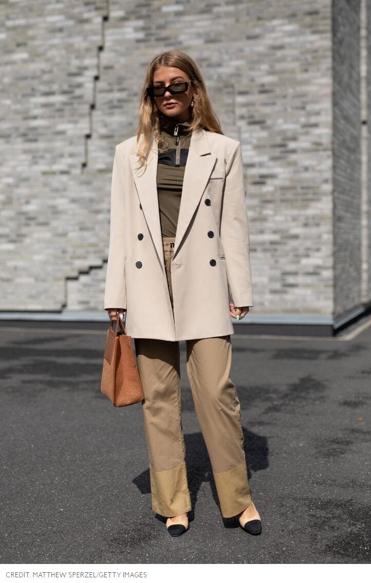 Khaki pants & blazer jacket for office wear