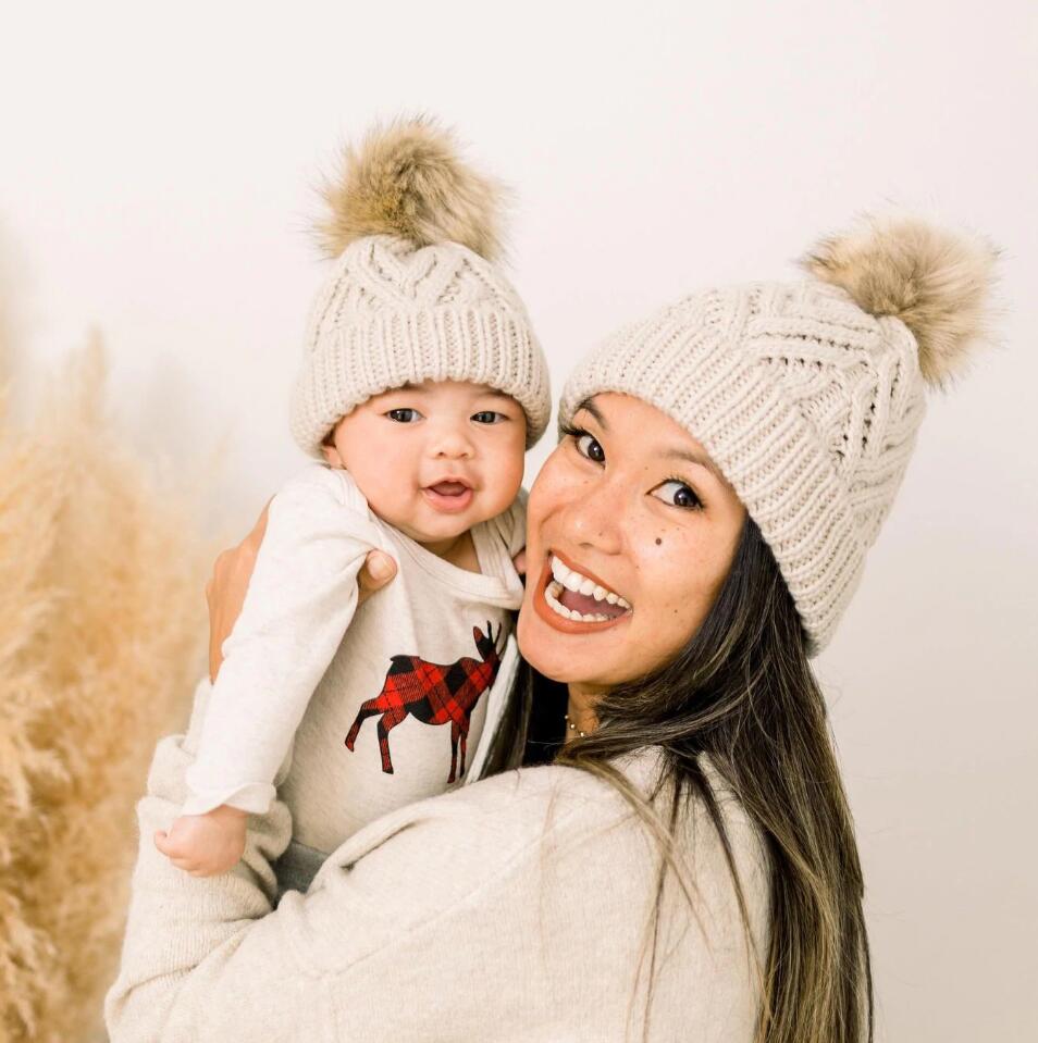 Pom-pom woolly hats