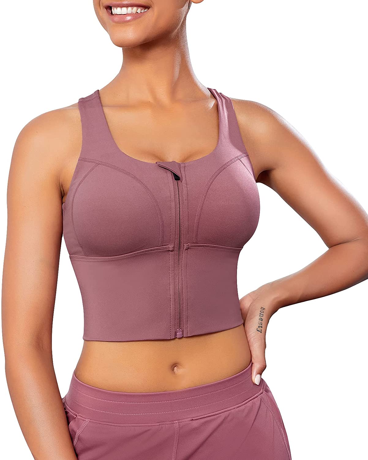 7 Best Zip-front Sports Bras 2022- Easy Fastening & Lockable Zips 7 IHHCOXK – Women’s Zip-front Longline Sports Bra & Fitness Top