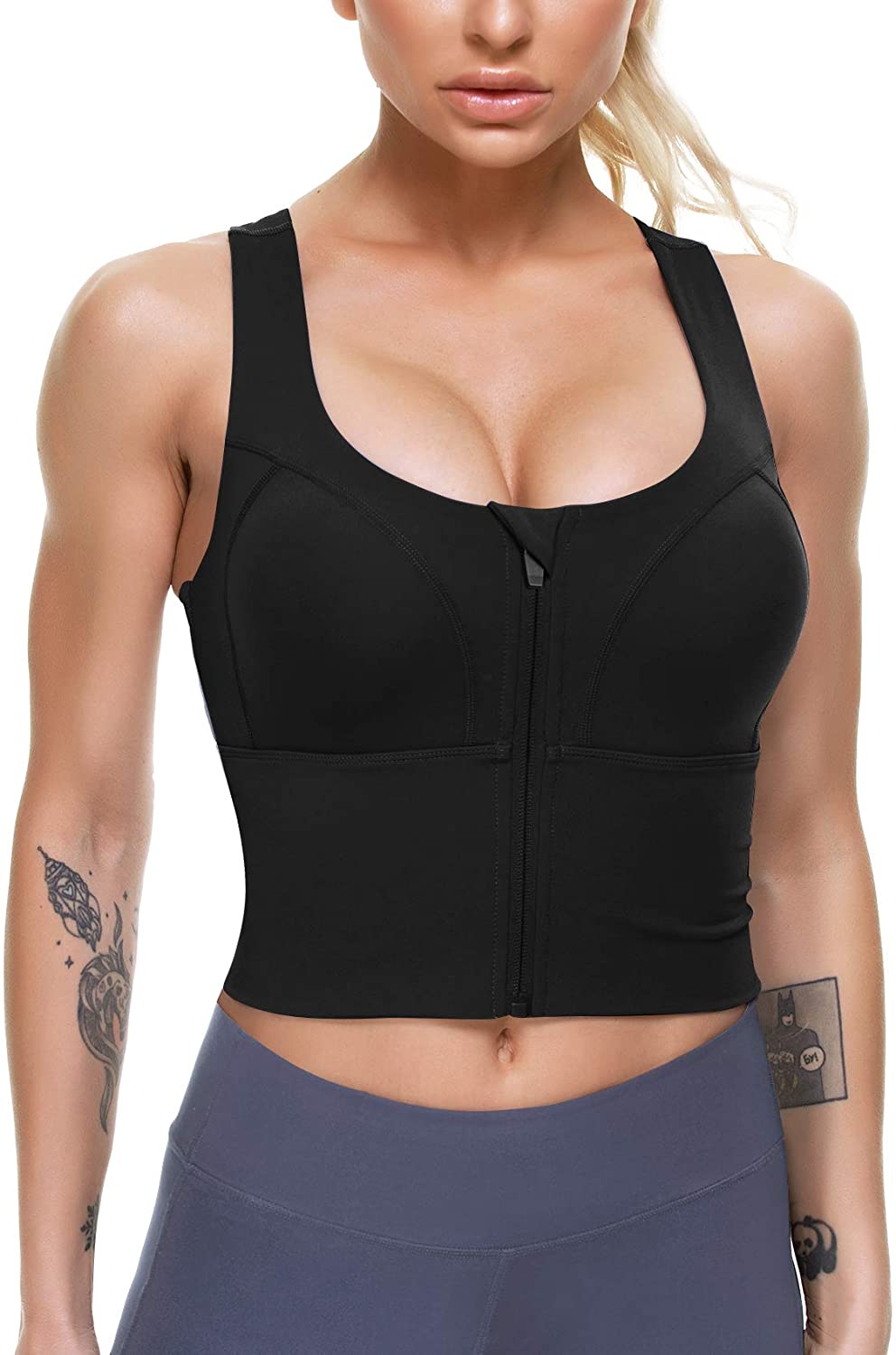 7 Best Zip-front Sports Bras 2022- Easy Fastening & Lockable Zips 8 IHHCOXK – Women’s Zip-front Longline Sports Bra & Fitness Top