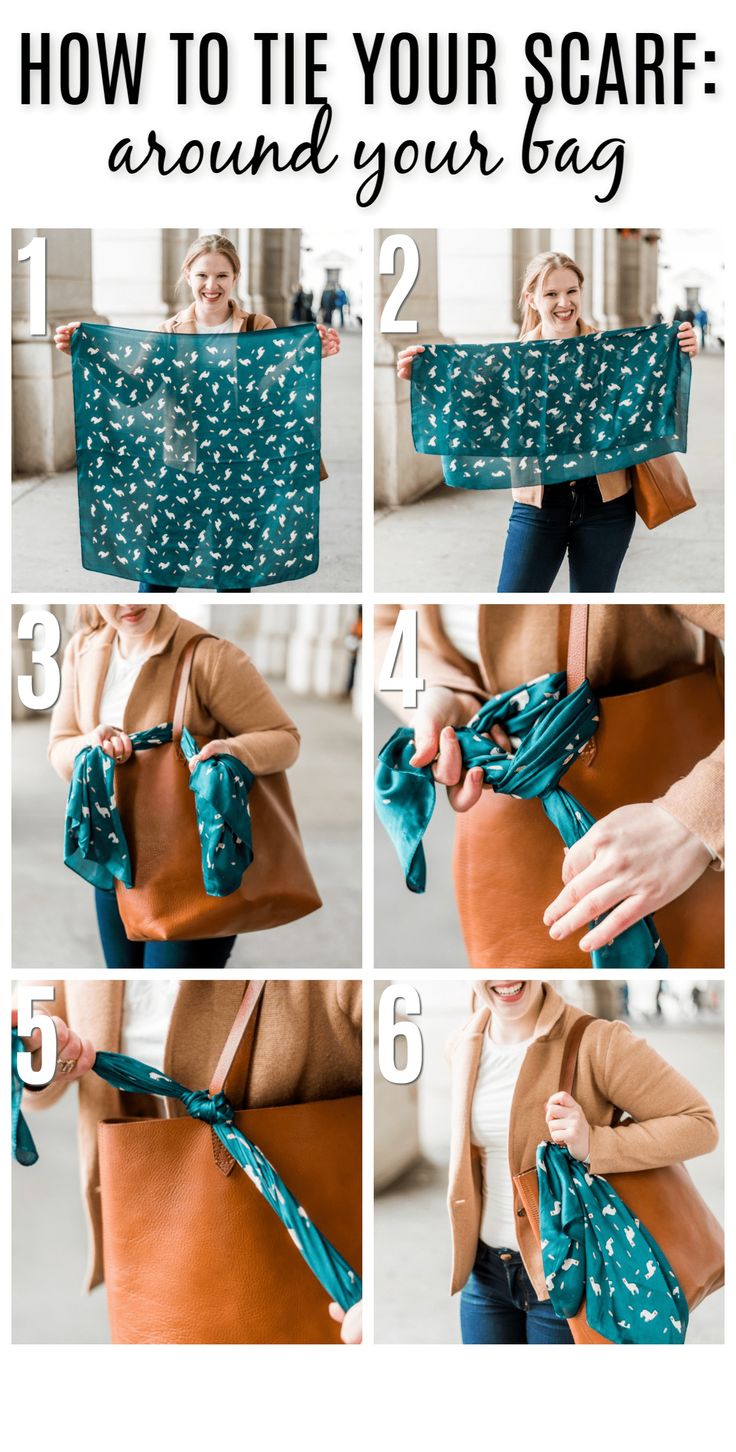 How to tie a scarf around your bag strap