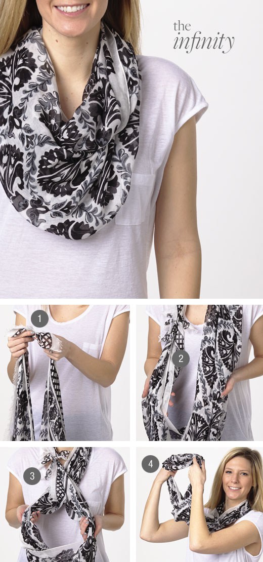 Regular Scarf To Infinity Scarf How to Tie a Scarf to Jazz Up Your Hair, Neckline, Waist & Bag Handles