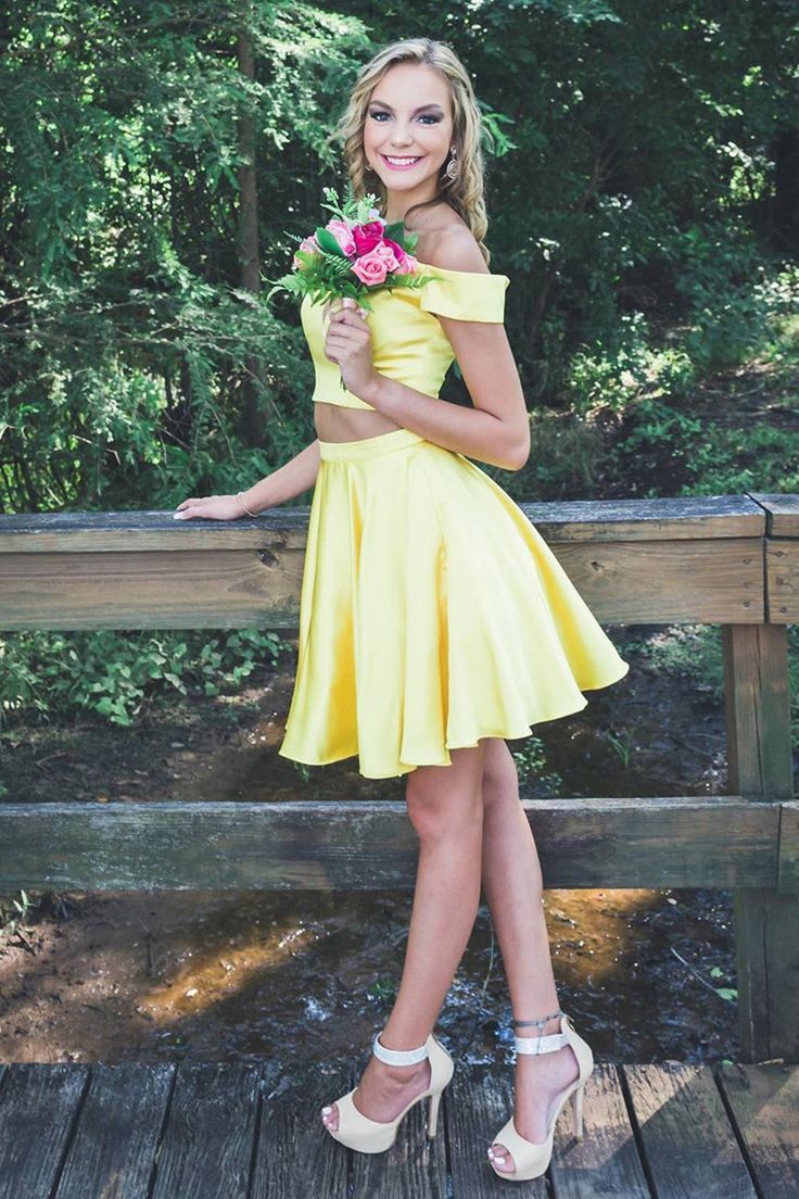 yellow Homecoming Dress