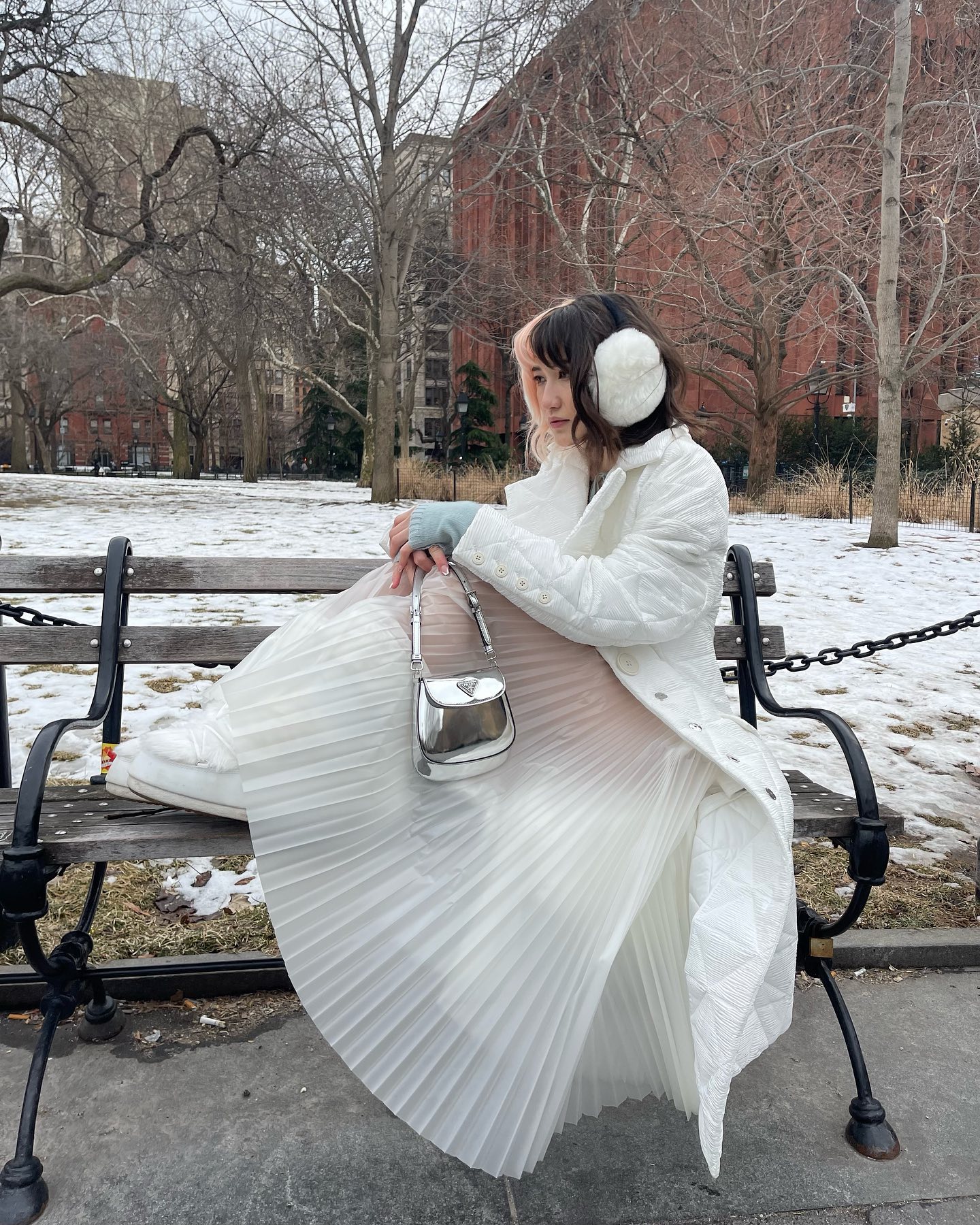 white skirt Street Style Looks of NYFW
