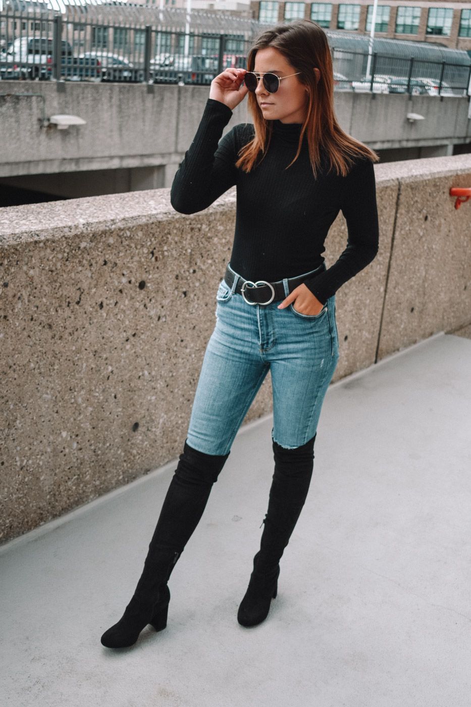 knee high boots outfit with jeans How to Wear Long Boots: 70 Outfit Ideas with Long Boots