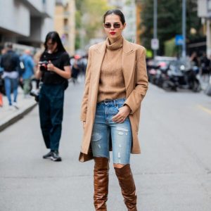 ripped jeans knee high boots outfit How to Wear Knee High Boots with Fabulous New Fashion Outfits