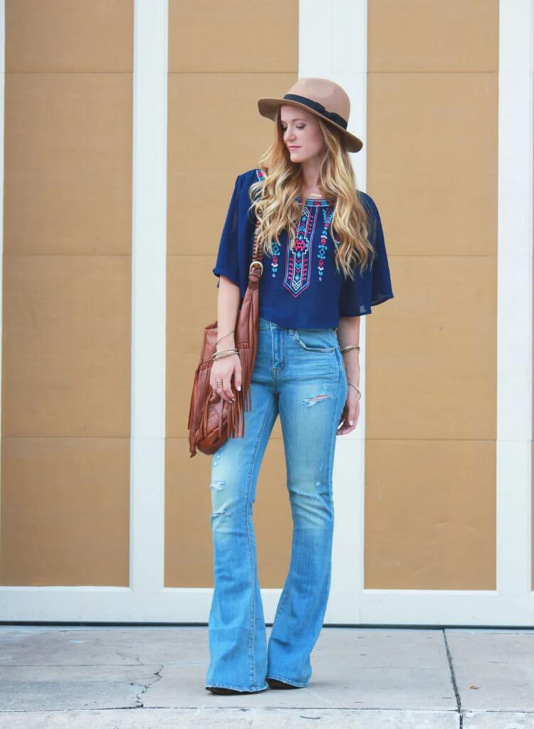 Hippie Style Outfit With Bootcut Jeans