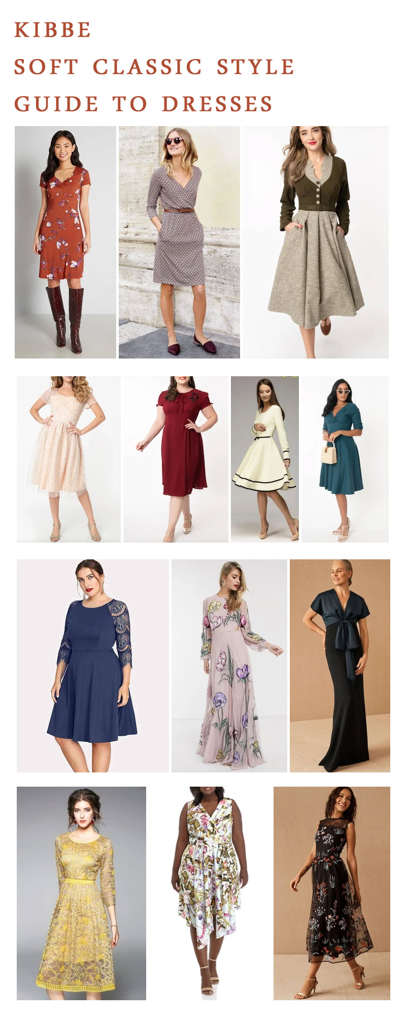 Kibbe Soft Classic Style Guide to Dresses